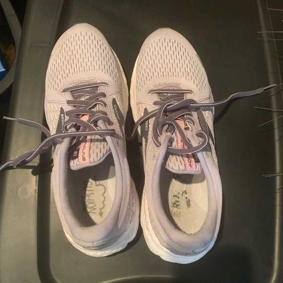 Brooks Adrenaline 21 Cushion Support 9.5 Running Shoes Athletic Walking Lilac - Picture 7 of 11